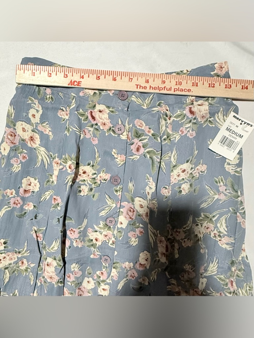 Vintage T.L.H. Women’s Floral Button Down Elastic Back Size Medium Skirt NWT - Picture 9 of 10